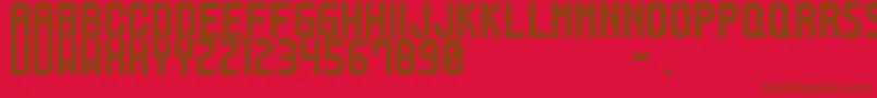 M20 Font – Brown Fonts on Red Background
