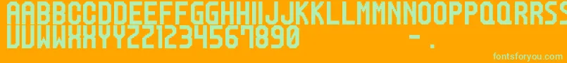 M20 Font – Green Fonts on Orange Background