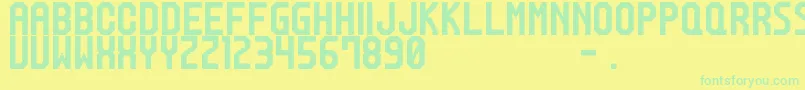 M20 Font – Green Fonts on Yellow Background
