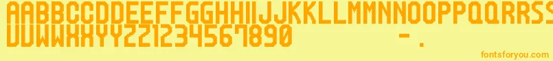 M20 Font – Orange Fonts on Yellow Background