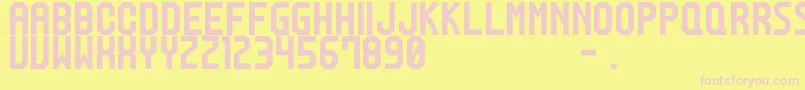 M20 Font – Pink Fonts on Yellow Background