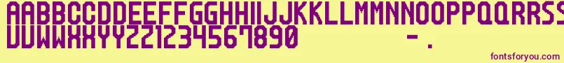 M20 Font – Purple Fonts on Yellow Background