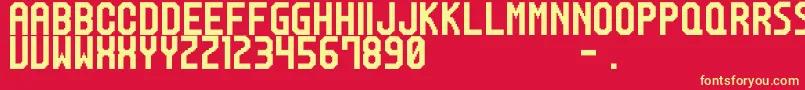 M20 Font – Yellow Fonts on Red Background