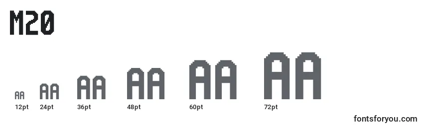 M20 Font Sizes