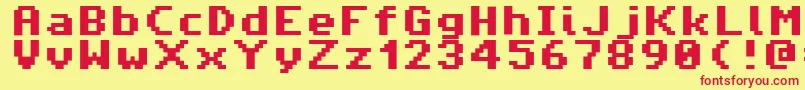 Amiga4everPro Font – Red Fonts on Yellow Background