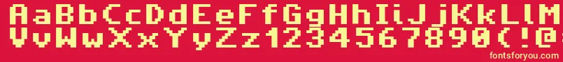 Amiga4everPro Font – Yellow Fonts on Red Background