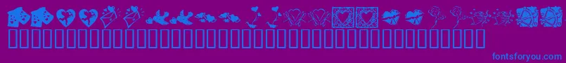 フォントKR Be Mine Always – 紫色の背景に青い文字