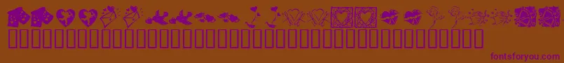 フォントKR Be Mine Always – 紫色のフォント、茶色の背景