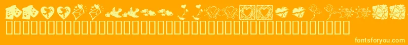Czcionka KR Be Mine Always – żółte czcionki na pomarańczowym tle