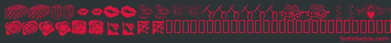 フォントKR Be Mine Forever – 黒い背景に赤い文字