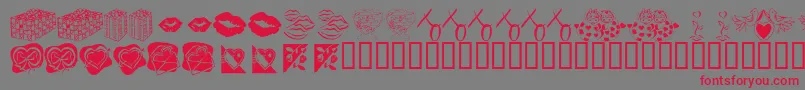 KR Be Mine Forever Font – Red Fonts on Gray Background