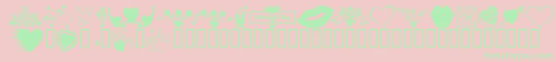 KR Be Mine More Font – Green Fonts on Pink Background