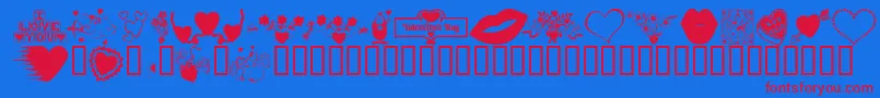 Шрифт KR Be Mine More – красные шрифты на синем фоне