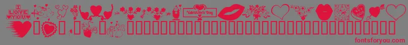 KR Be Mine More Font – Red Fonts on Gray Background