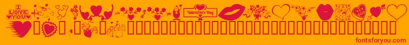 KR Be Mine More Font – Red Fonts on Orange Background