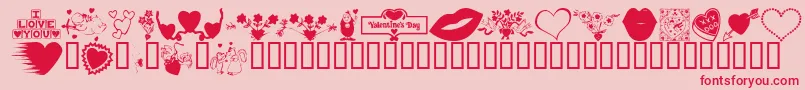 フォントKR Be Mine More – ピンクの背景に赤い文字