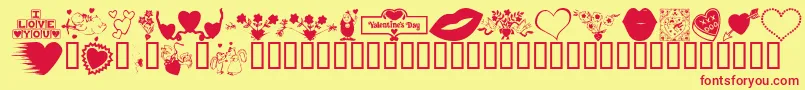 フォントKR Be Mine More – 赤い文字の黄色い背景