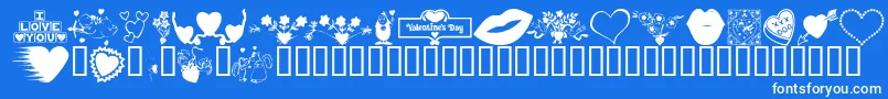 KR Be Mine More Font – White Fonts on Blue Background
