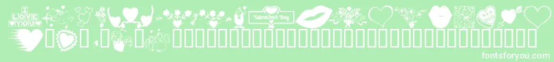KR Be Mine More Font – White Fonts on Green Background