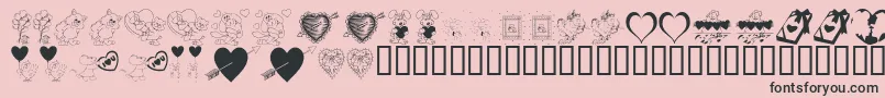 KR Be Mine Font – Black Fonts on Pink Background