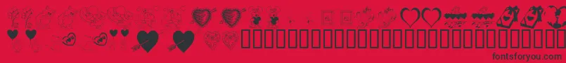 KR Be Mine Font – Black Fonts on Red Background