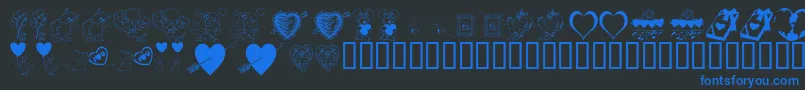 KR Be Mine Font – Blue Fonts on Black Background