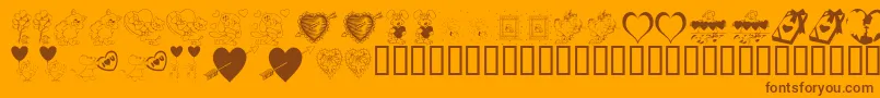 KR Be Mine Font – Brown Fonts on Orange Background