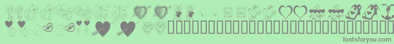 KR Be Mine Font – Gray Fonts on Green Background