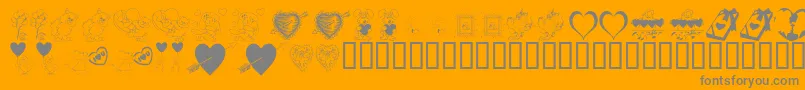 KR Be Mine Font – Gray Fonts on Orange Background