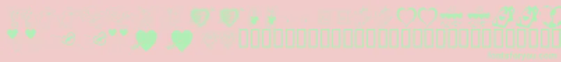 KR Be Mine Font – Green Fonts on Pink Background