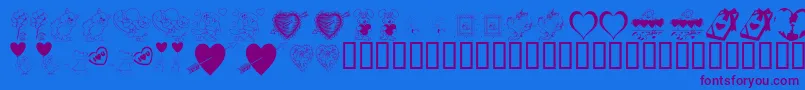 KR Be Mine Font – Purple Fonts on Blue Background