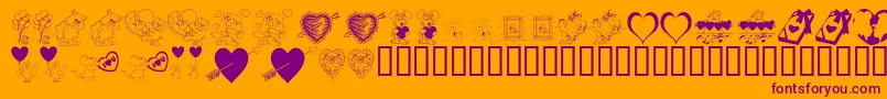 KR Be Mine Font – Purple Fonts on Orange Background