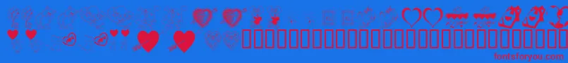 フォントKR Be Mine – 赤い文字の青い背景