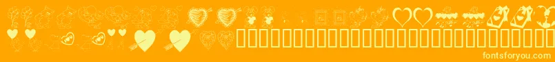 KR Be Mine Font – Yellow Fonts on Orange Background