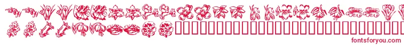 KR Beautiful Flowers 2 Font – Red Fonts