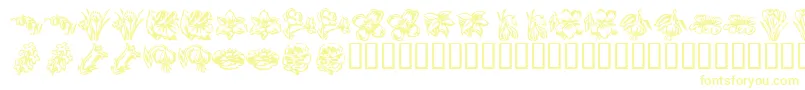 KR Beautiful Flowers 2 Font – Yellow Fonts