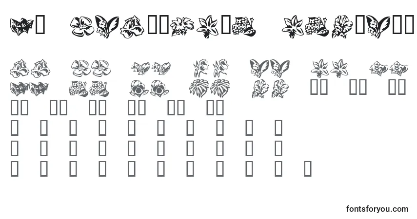 A fonte KR Beautiful Flowers 3 – alfabeto, números, caracteres especiais