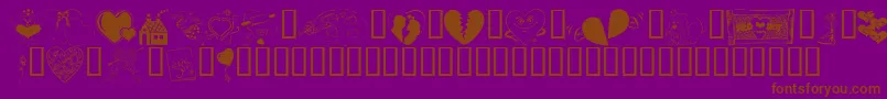 KR Belated Valentine Font – Brown Fonts on Purple Background