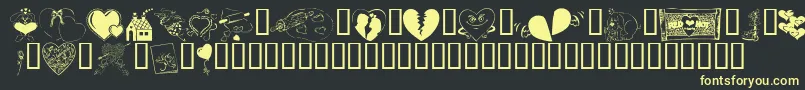 Więcej informacji o czcionce KR Belated Valentine Czcionka KR Belated Valentine – żółte czcionki na czarnym tle