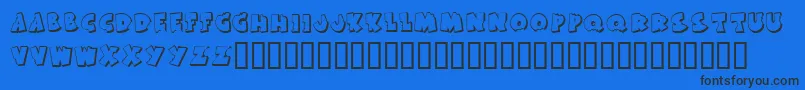 KR Bite Me Font – Black Fonts on Blue Background