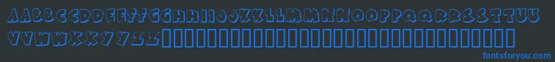 KR Bite Me Font – Blue Fonts on Black Background
