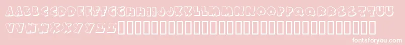 Шрифт KR Bite Me – белые шрифты на розовом фоне