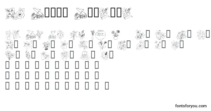 Schriftart KR Bloom Bonanza – Alphabet, Zahlen, spezielle Symbole