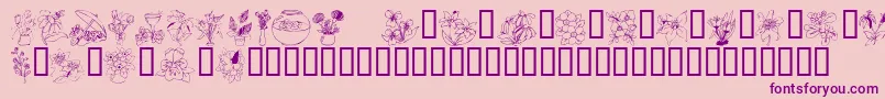 KR Bloom Bonanza-Schriftart – Violette Schriften auf rosa Hintergrund