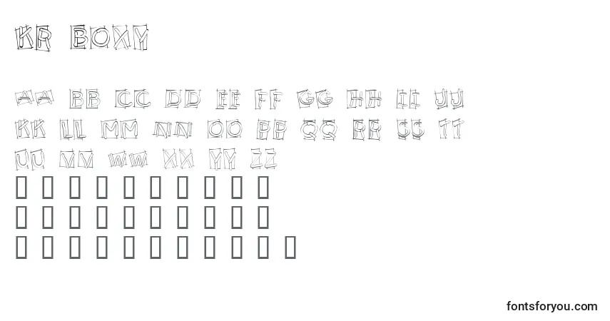 Schriftart KR Boxy – Alphabet, Zahlen, spezielle Symbole