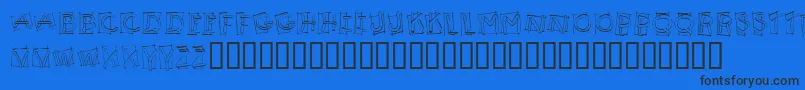 KR Boxy Font – Black Fonts on Blue Background