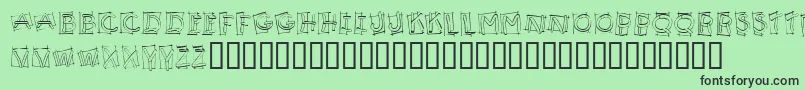 フォントKR Boxy – 緑の背景に黒い文字