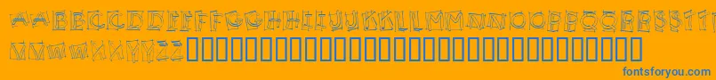 Шрифт KR Boxy – синие шрифты на оранжевом фоне