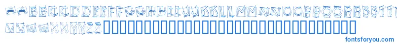 KR Boxy-fontti – siniset fontit valkoisella taustalla