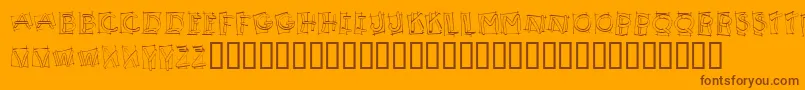 フォントKR Boxy – オレンジの背景に茶色のフォント